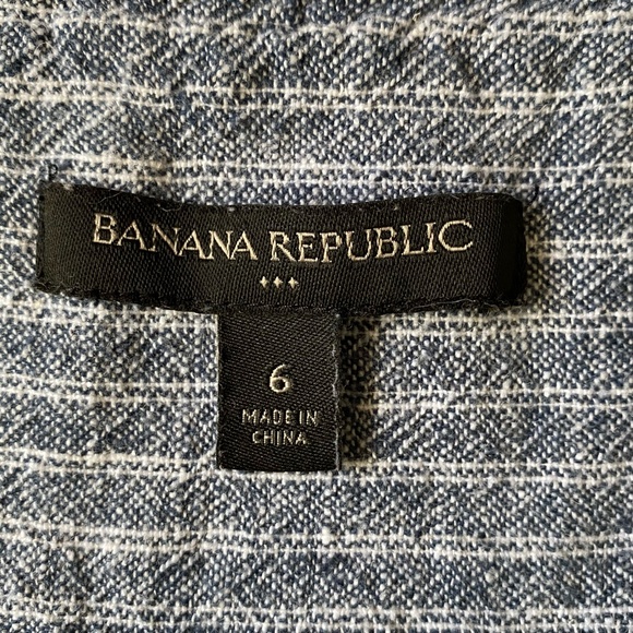 Banana Republic Blue/White Stripe Linen Blend Casual Nautical Summer Dress-Sz-6 - Picture 10 of 16